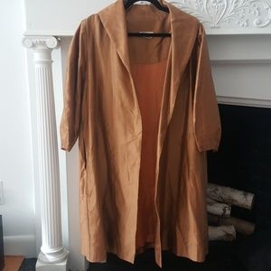 Vtg. Gold/Copper Dress Coat Cropped Sleeves